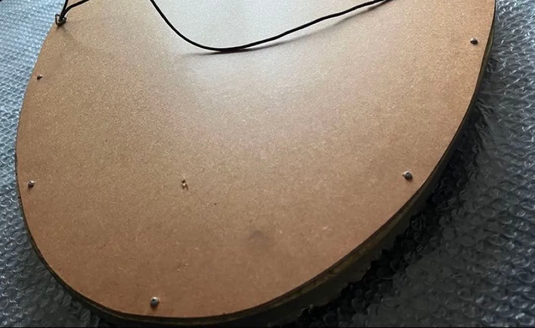 【美品】【最終値下げ】アンティーク　木彫　大型ミラー 壁掛けオーバル型