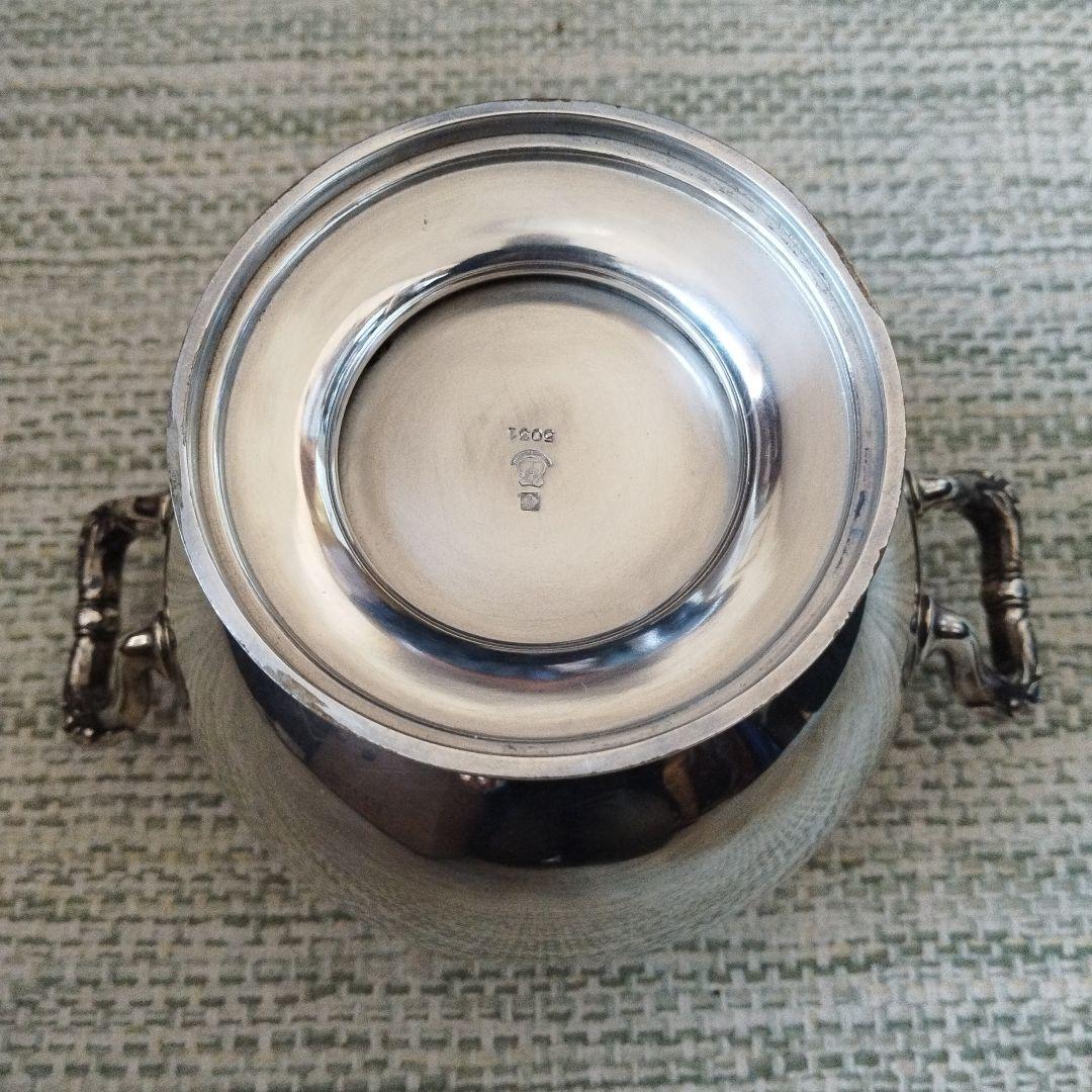 クリストフルガリア　銀器　年代もの ハンドル付き装飾ボウル