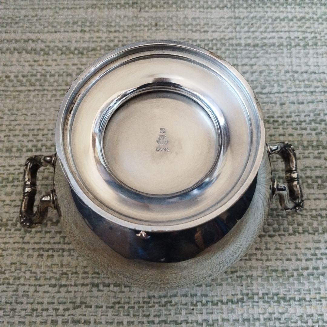 クリストフルガリア　銀器　年代もの ハンドル付き装飾ボウル