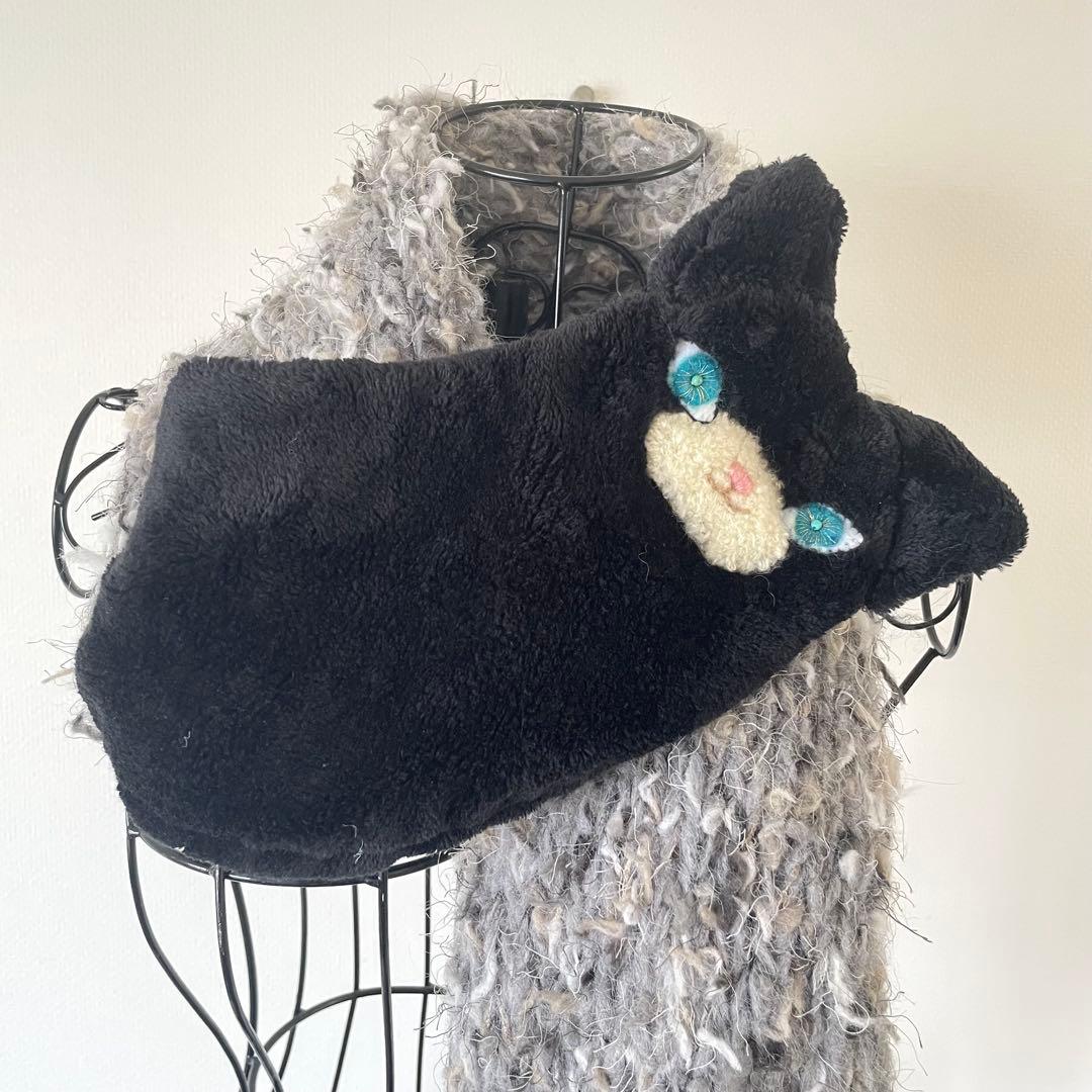黒猫ネックウォーマーマフ - メルカリ