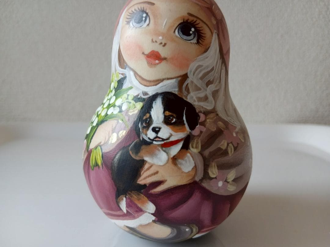 【CBT123】9cm級 おきあがりこぼし(大) スベトラーナ セントバーナード