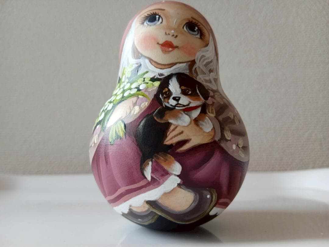 【CBT123】9cm級 おきあがりこぼし(大) スベトラーナ セントバーナード