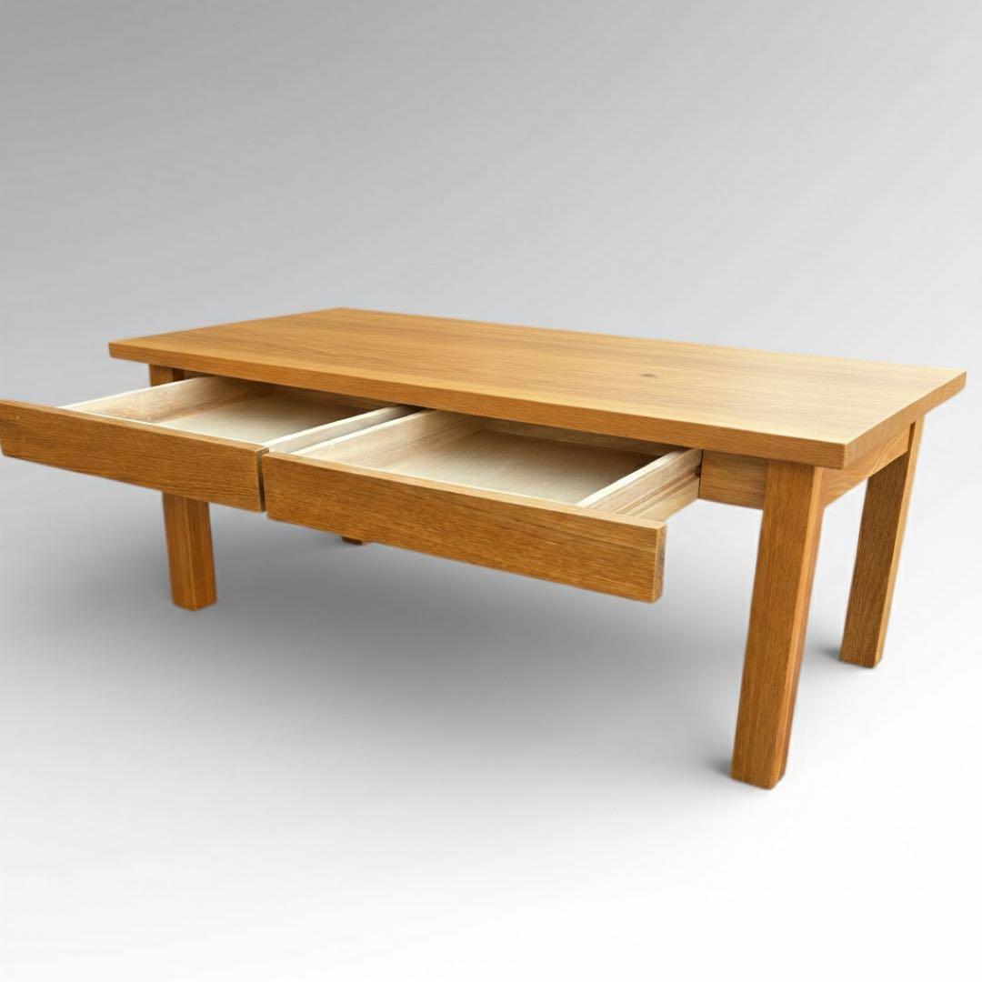 美品　廃盤　無印良品　ローテーブル　引き出し　オーク材　ナチュラル 無垢材