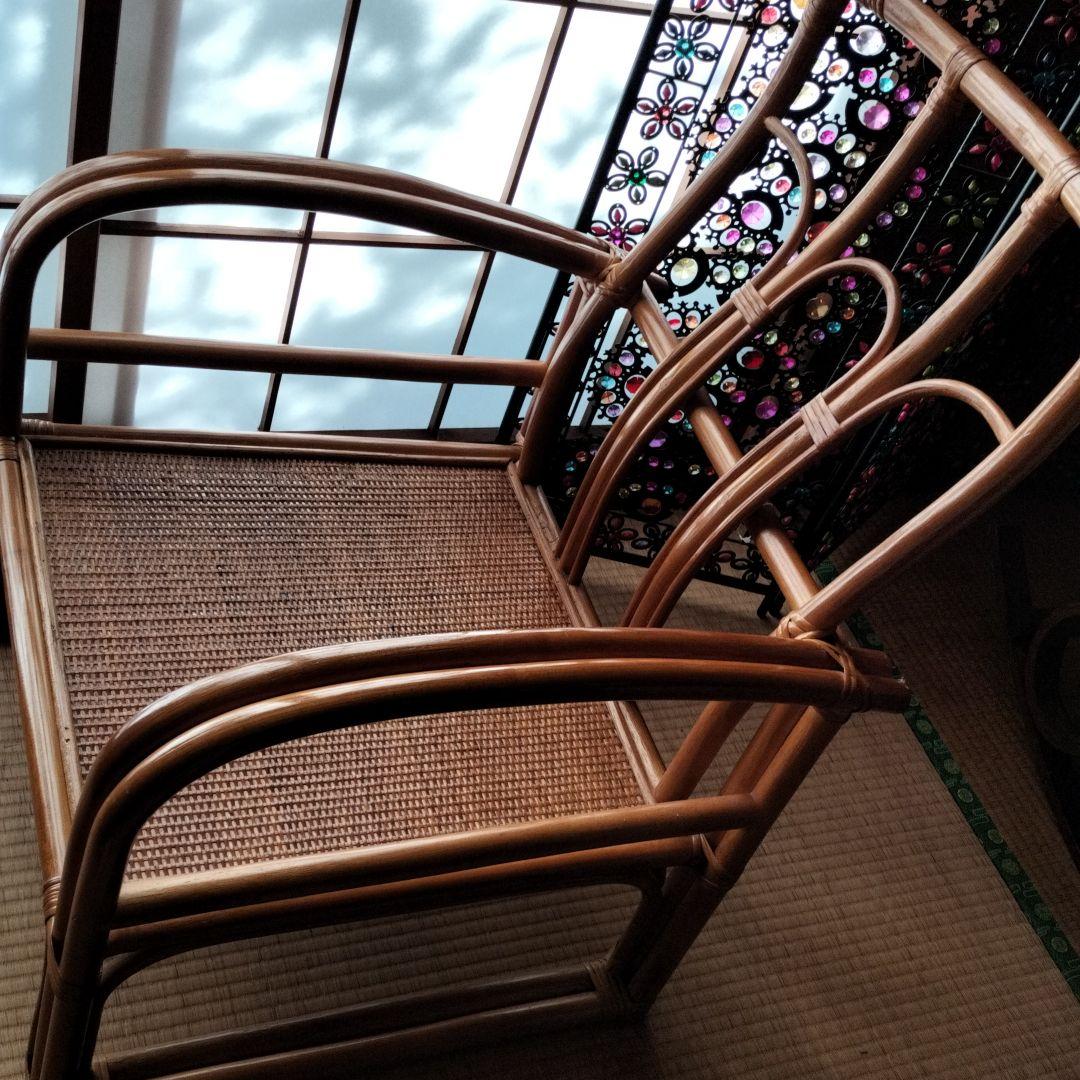 【直接引き渡し希望】ラタン好きな方へ　座面ゆったり大ぶりラタン椅子