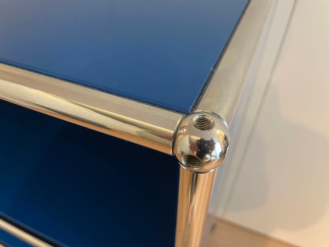 USMハラー　オープンシェルフ　1列3段　ブルー　キャスター付