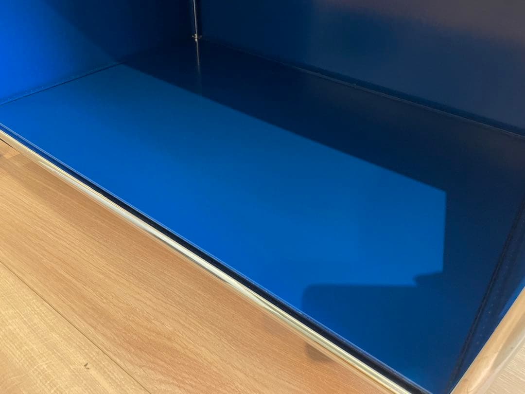 USMハラー　オープンシェルフ　1列3段　ブルー　キャスター付