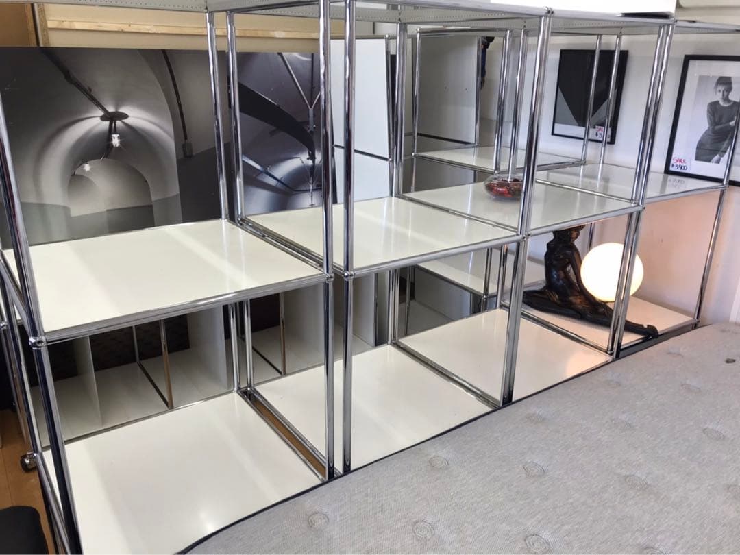 USMハラー 1列4段 ピュアホワイトのラック2個セットです。