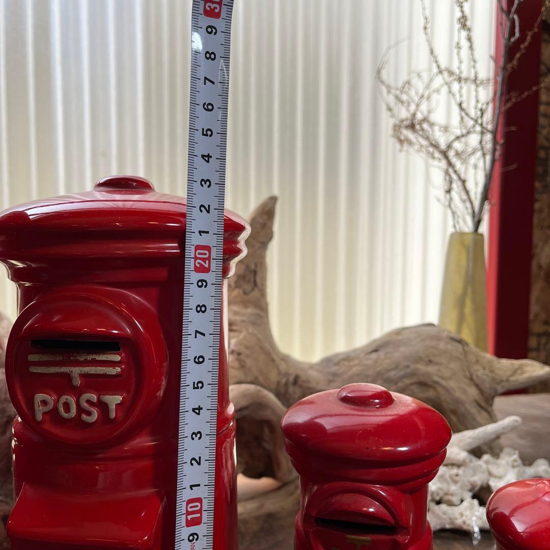 レトロ／郵便ポスト貯金箱／希少／特大・大・中・小【まとめ売り4点