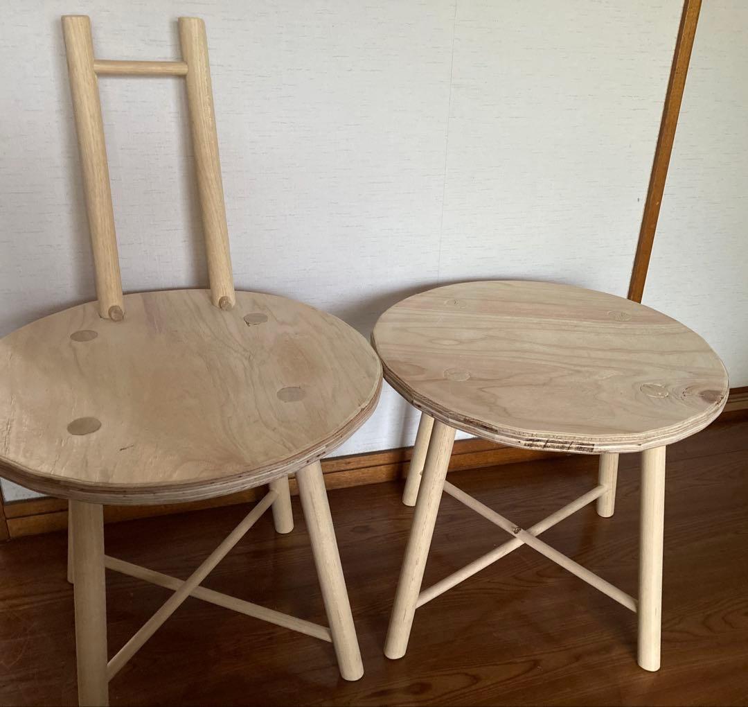送料込○リュネーブ&ラパン　優しい木製チェア２脚