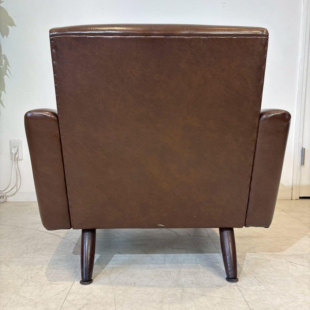 ヴィンテージ　レザー　1人掛けソファ アームチェア クラシック　喫茶店　レトロ