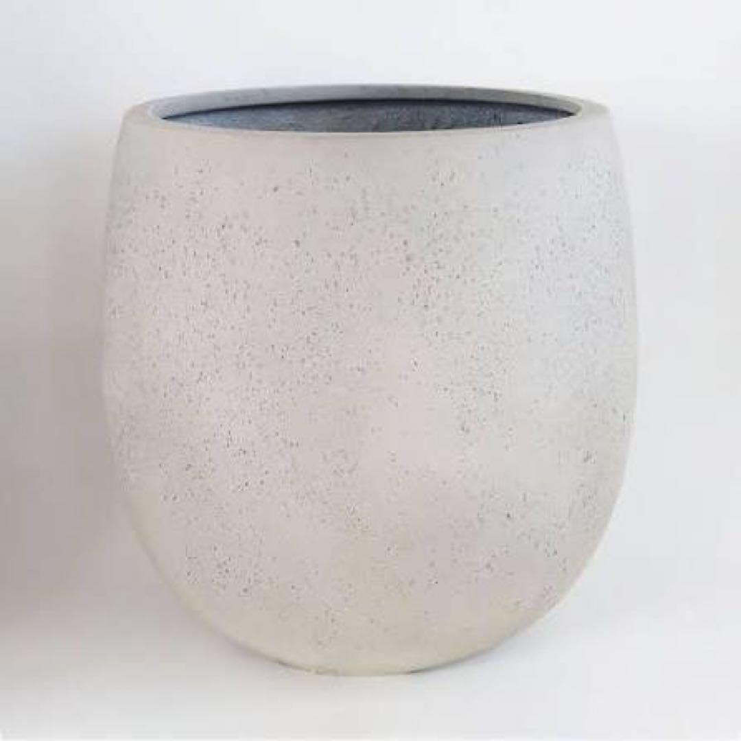 【特価】テラニアスバルーン セメント風で高見えする植木鉢 アンティークホワイト