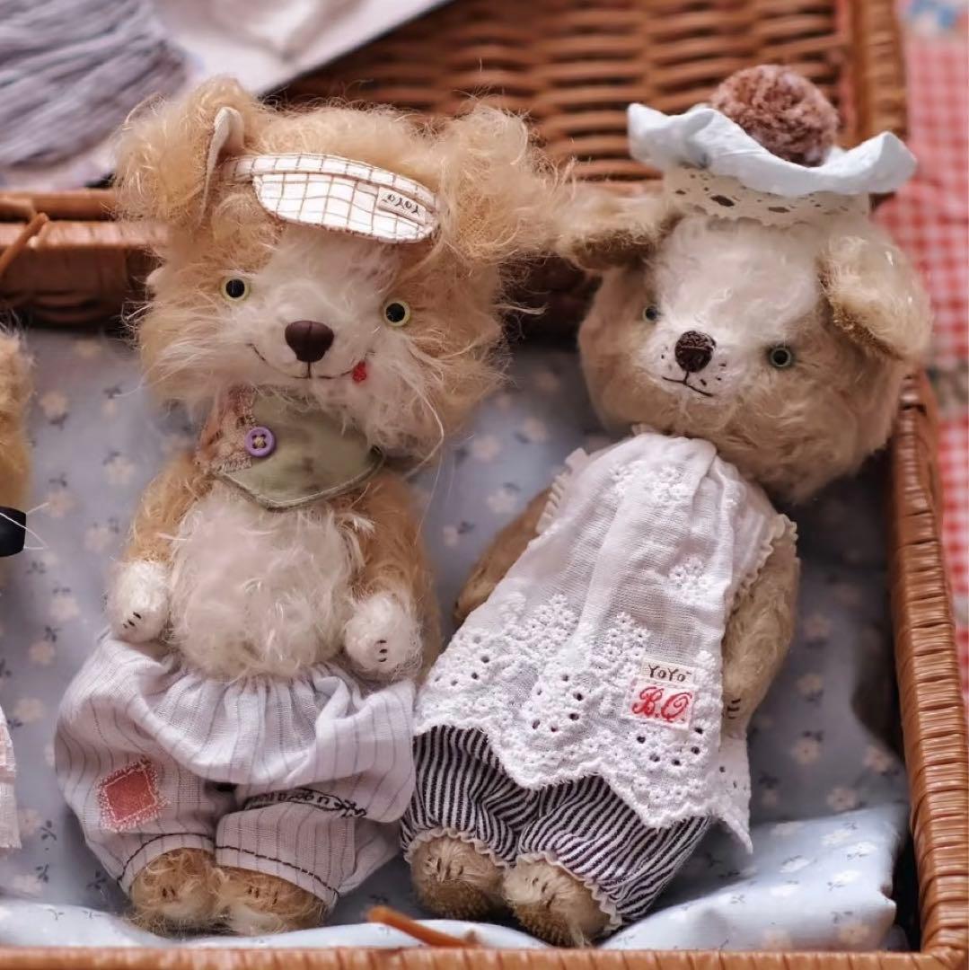 テニス好きなワンワン ぬいぐるみ 犬 アーティストベア 海外作家様 ハンドメイド