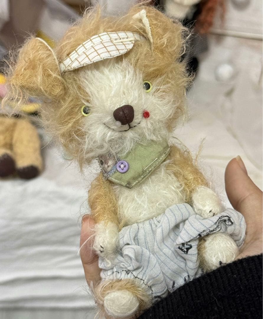 テニス好きなワンワン ぬいぐるみ 犬 アーティストベア 海外作家様 ハンドメイド