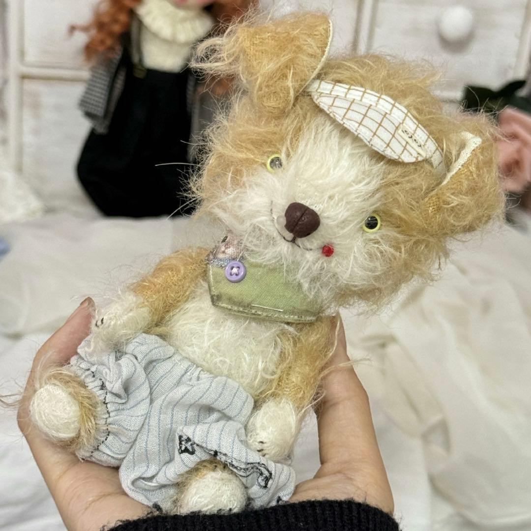 テニス好きなワンワン ぬいぐるみ 犬 アーティストベア 海外作家様 ハンドメイド