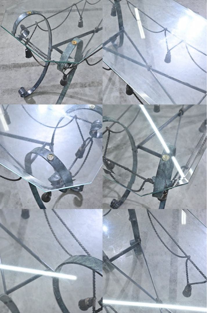 ★アール・ヌーボー様式 フランスビンテージ コンソールテーブル ガラス 飾り台