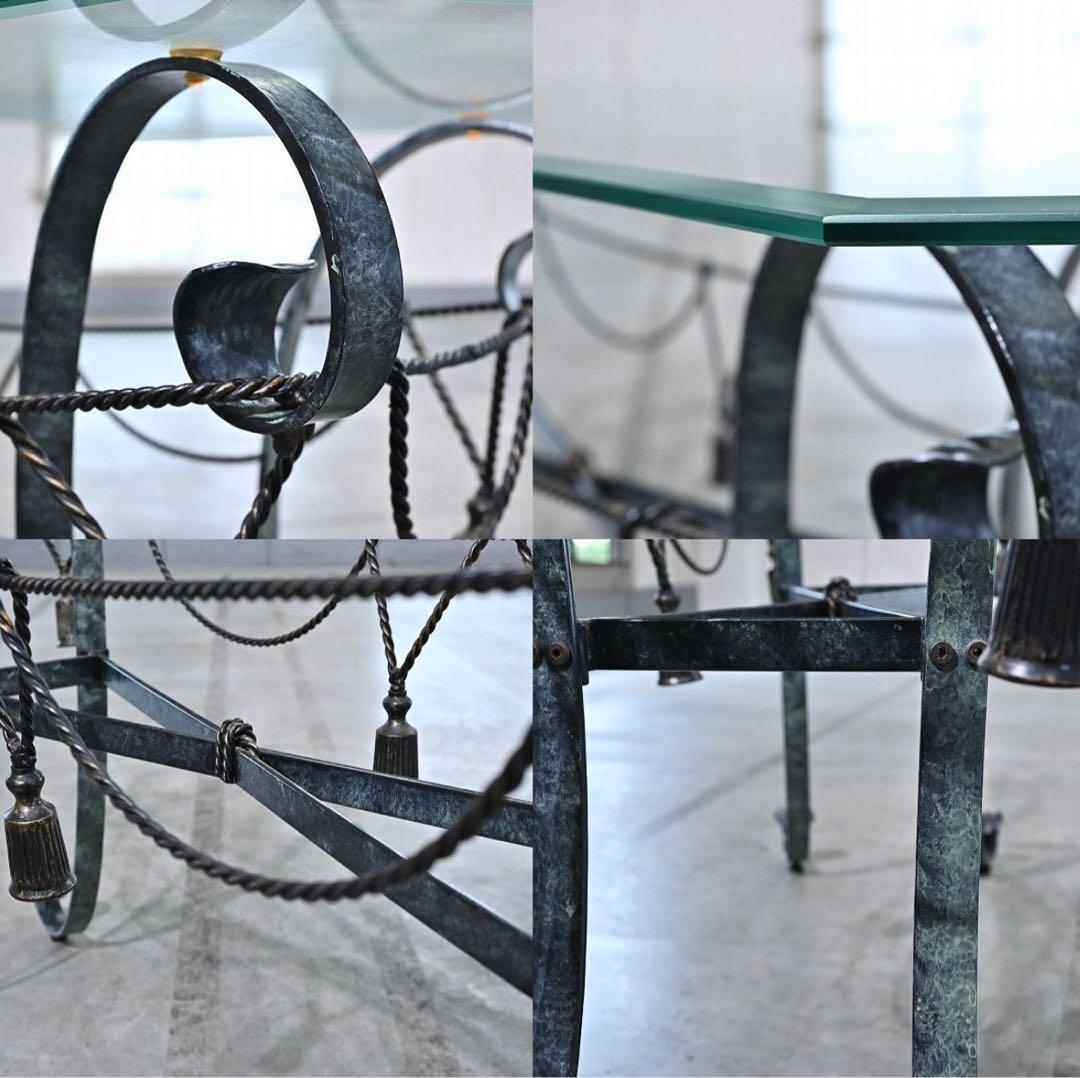 ★アール・ヌーボー様式 フランスビンテージ コンソールテーブル ガラス 飾り台