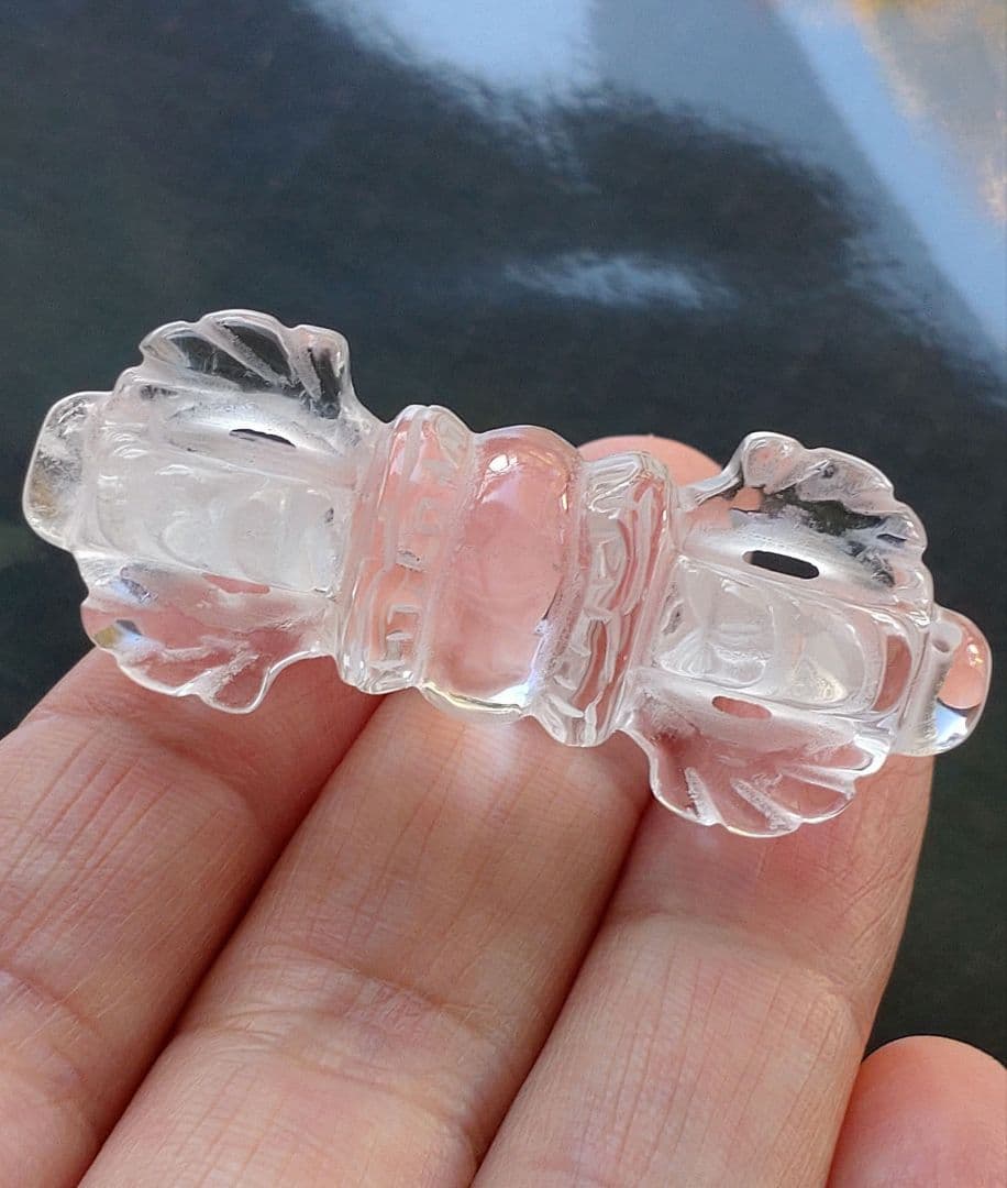 2.天然水晶 バジュラ パーツ 片側通し穴あり - メルカリ