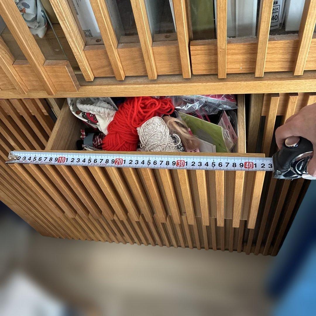 【タイムセール1.20まで】ナチュラルウッド スリットデザイン 食器棚