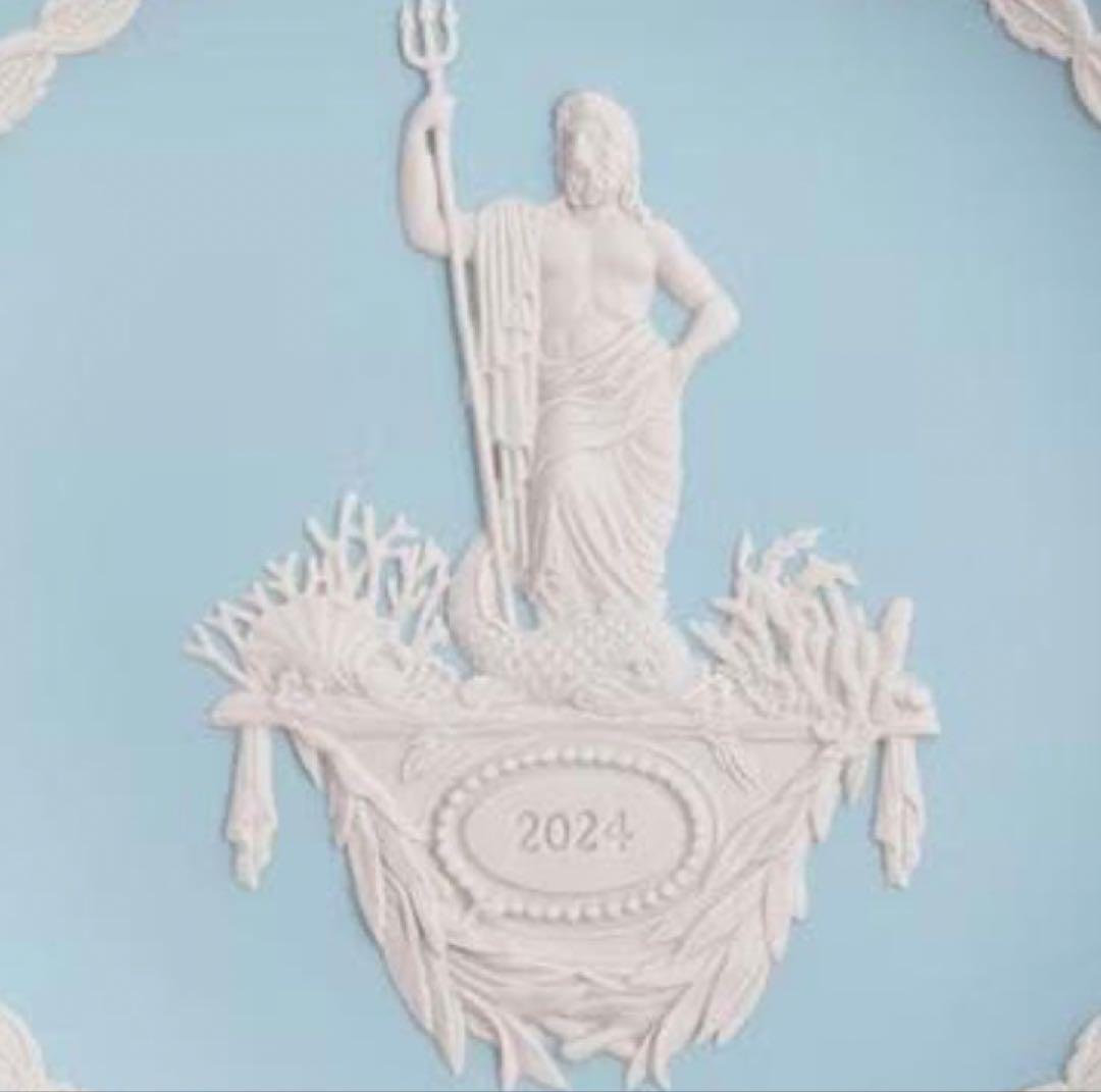 レア☆ウェッジウッド ジャスパー イヤープレート ポセイドン ペール