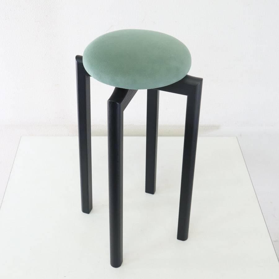匠工芸 マッシュルームスツール S ホワイトアッシュ ブラック色/モスグリーン