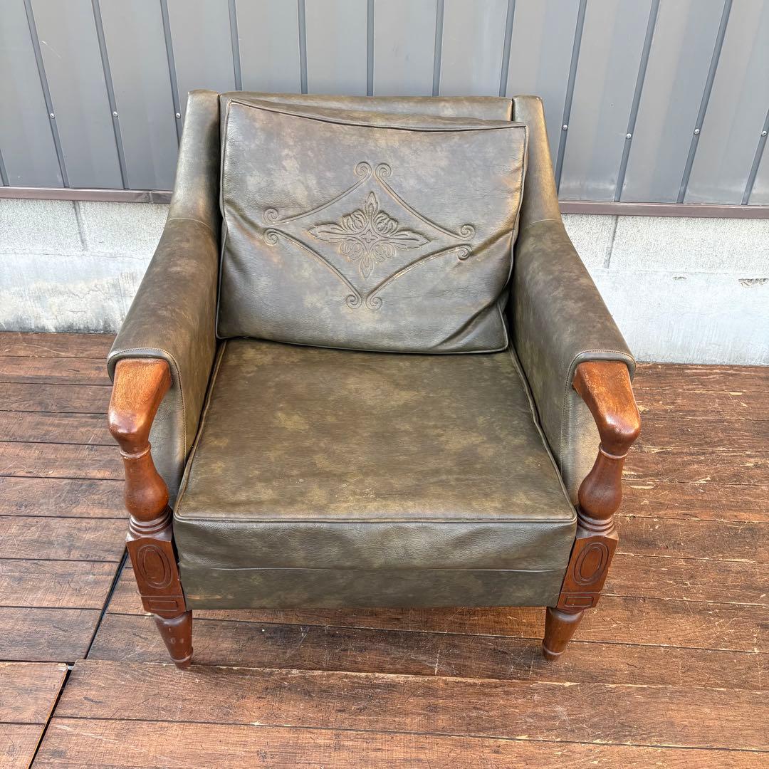 ② 昭和レトロ ヴィンテージ マルニ木工 一人掛けソファ アームチェア ラウンジ