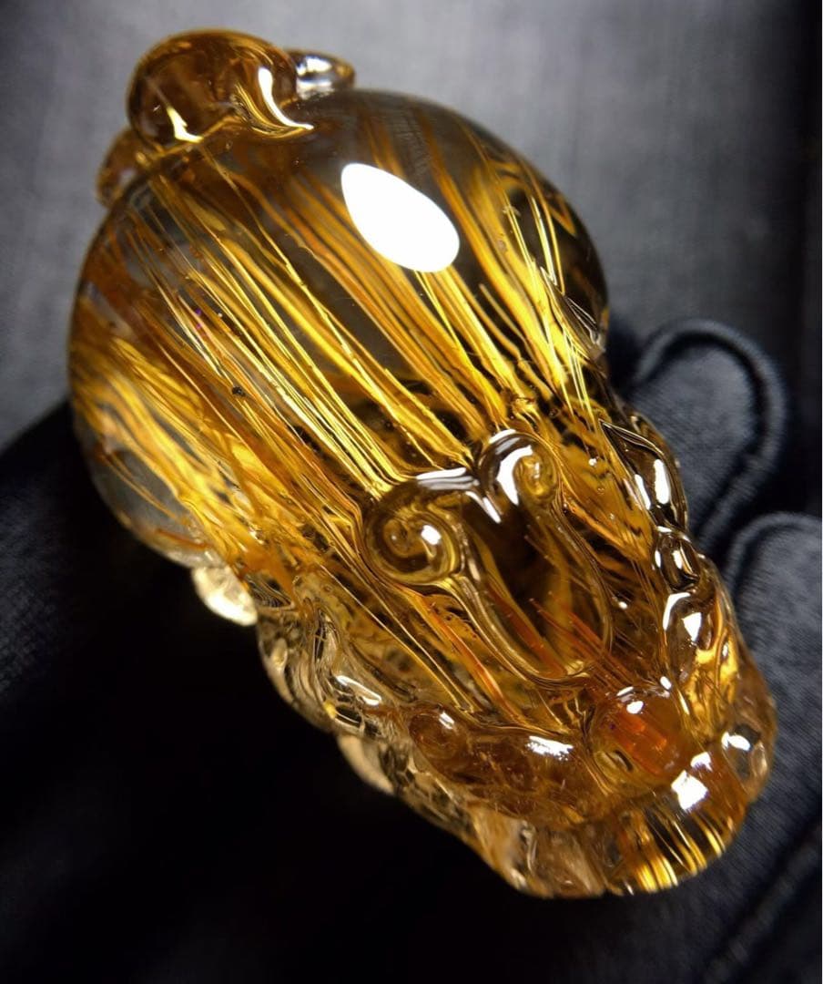 ⭐︎天然銅色ゴールドルチルクオーツ ルース 69.5g