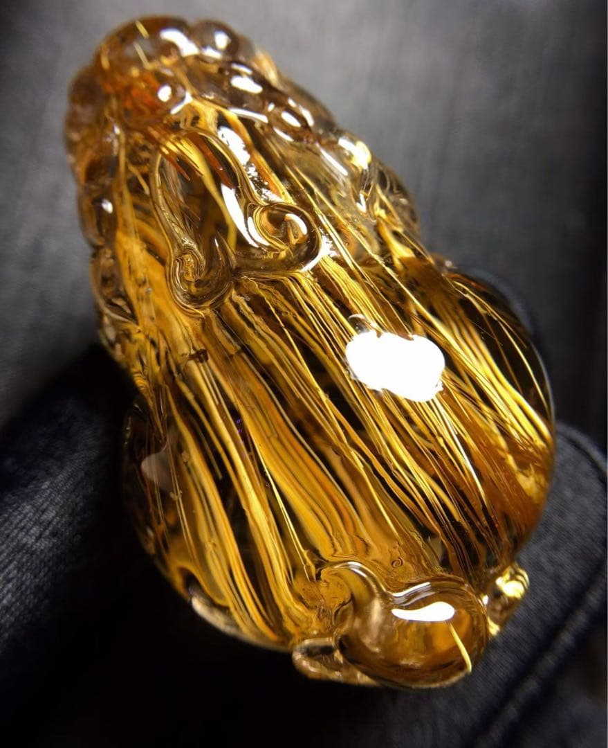 ⭐︎天然銅色ゴールドルチルクオーツ ルース 69.5g