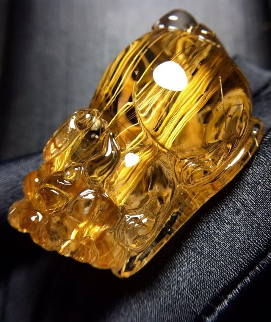 ⭐︎天然銅色ゴールドルチルクオーツ ルース 69.5g