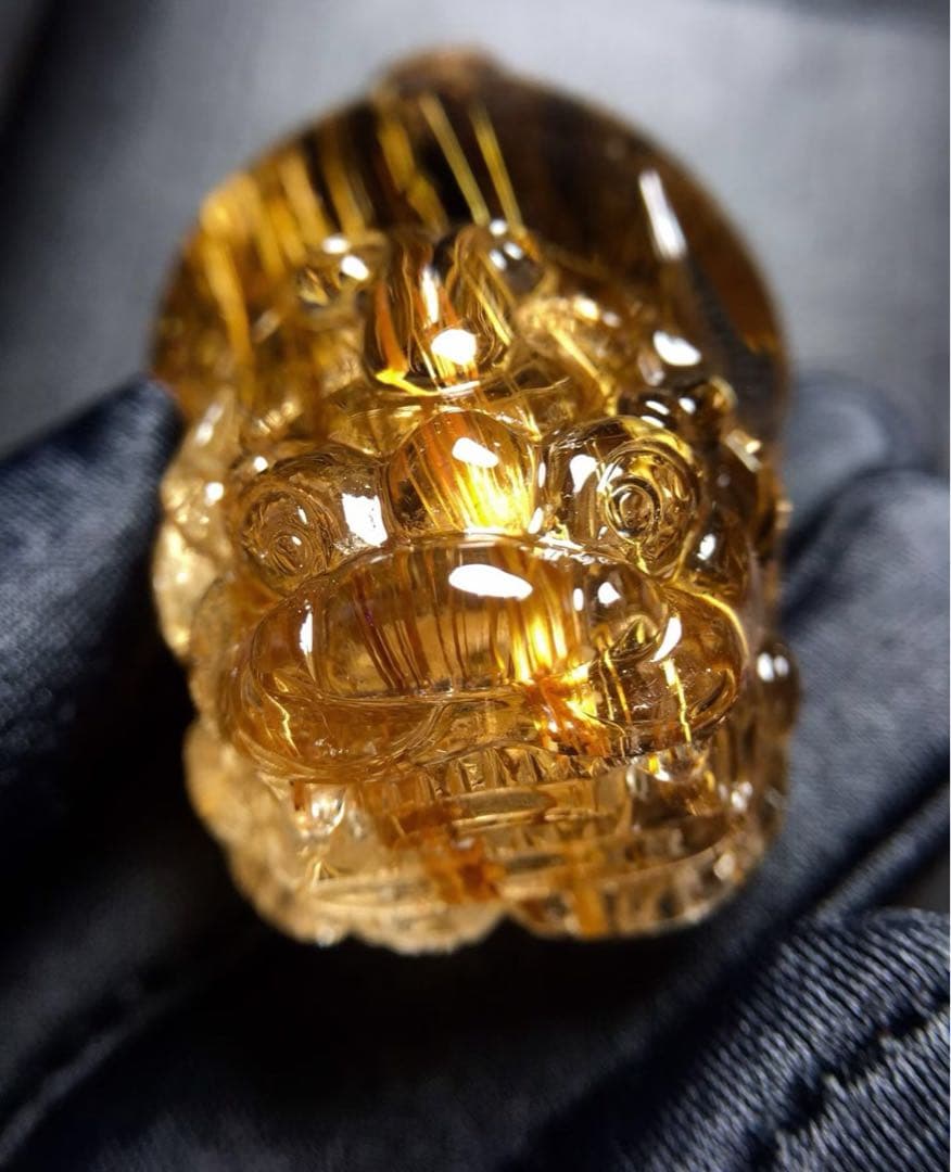 ⭐︎天然銅色ゴールドルチルクオーツ ルース 69.5g