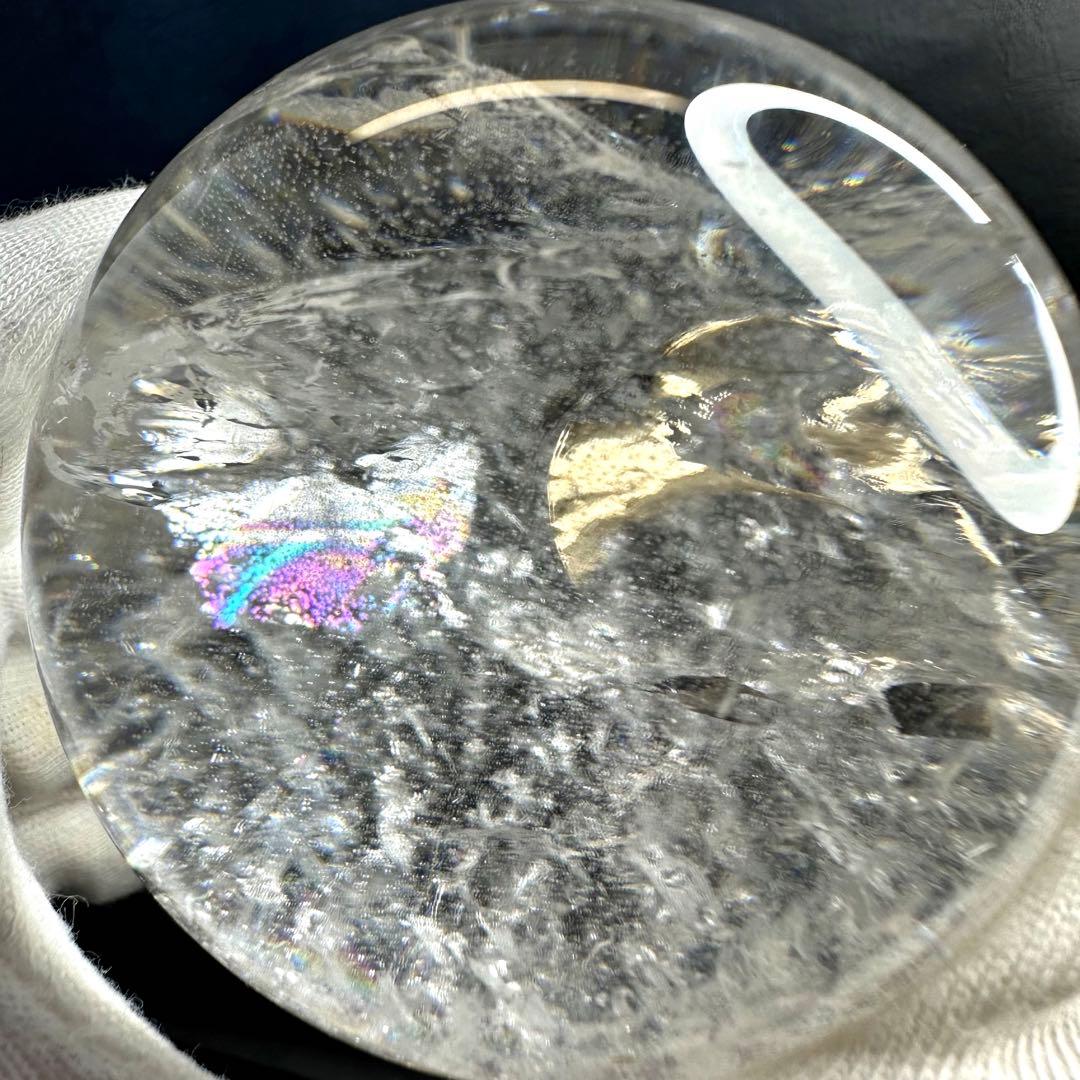 爆レア❗️ヒマラヤ水晶 丸玉 虹入り 天然石パワーストーン☆パワー浄化A1012