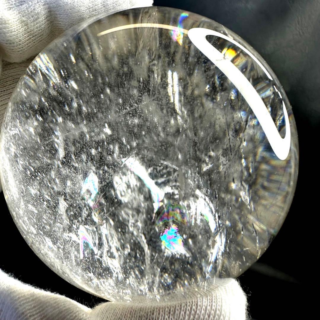 爆レア❗️ヒマラヤ水晶 丸玉 虹入り 天然石パワーストーン☆パワー浄化A1012