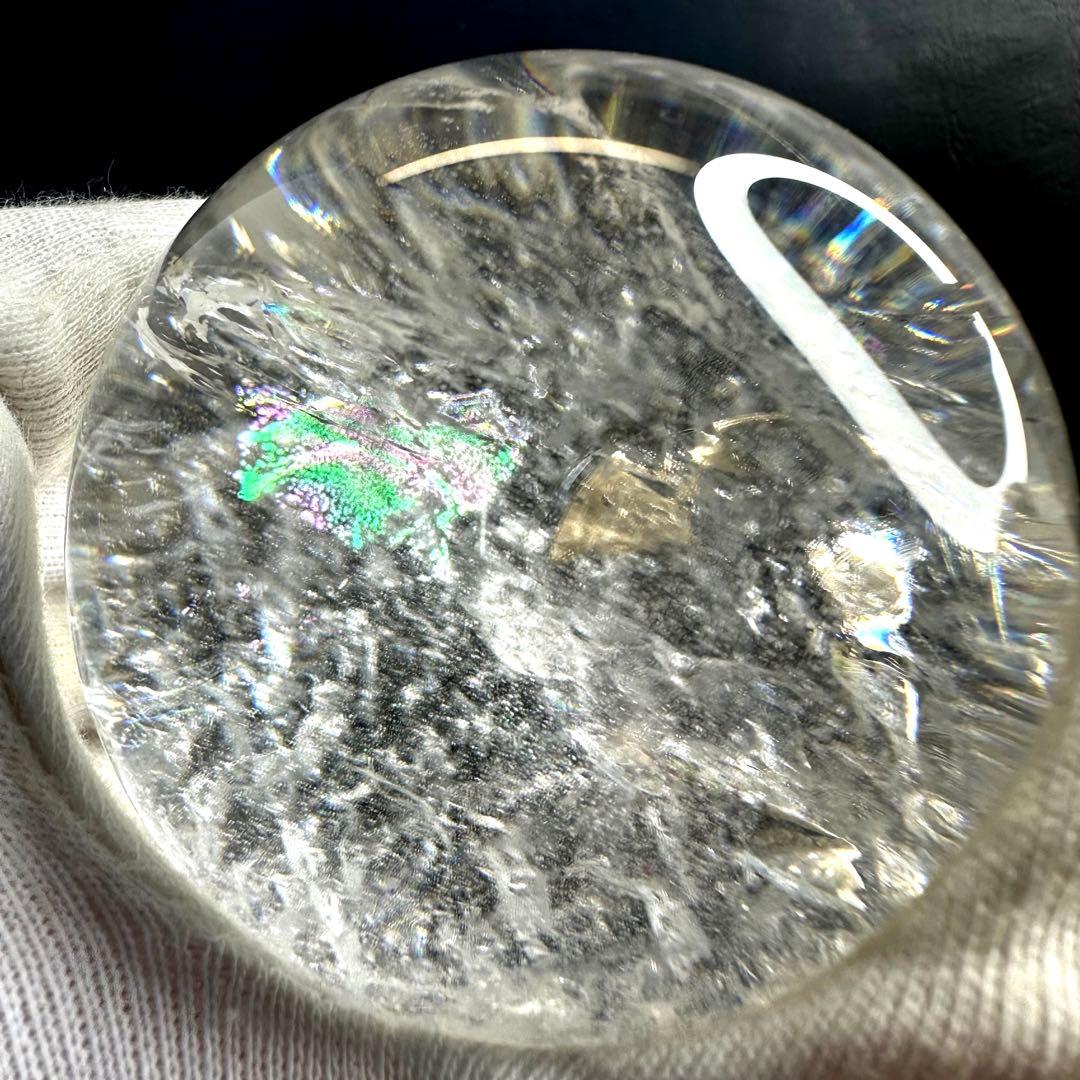 爆レア❗️ヒマラヤ水晶 丸玉 虹入り 天然石パワーストーン☆パワー浄化A1012
