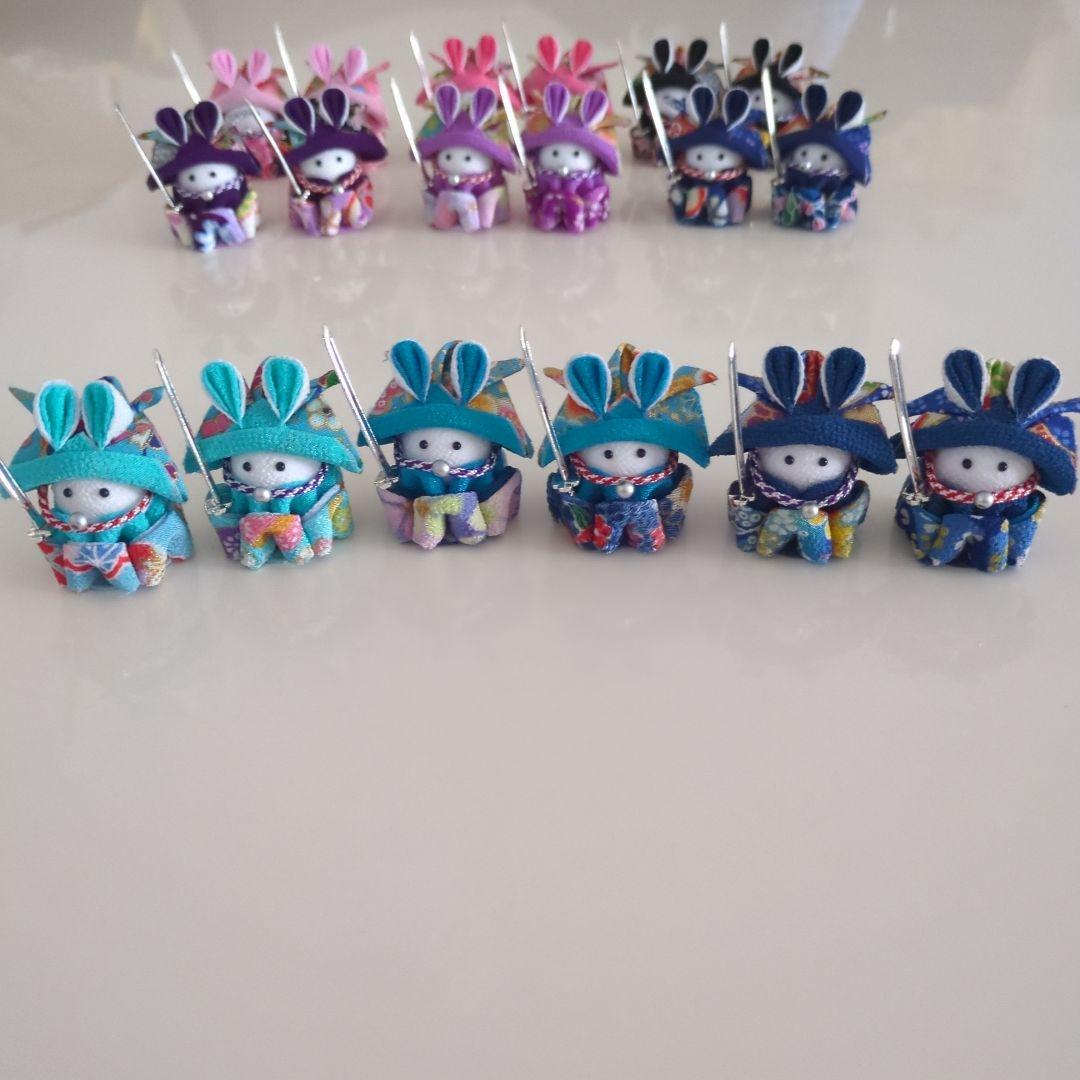 【ちぃちゃん】つまみ細工　兜うさぎさん