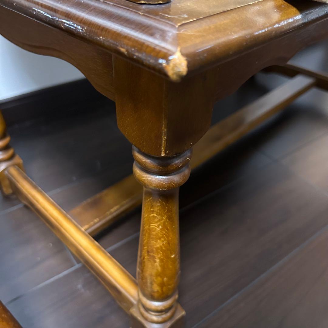 カリモク　オールドカリモク　コロニアル　テレフォンベンチ　電話台　ベンチ　花台