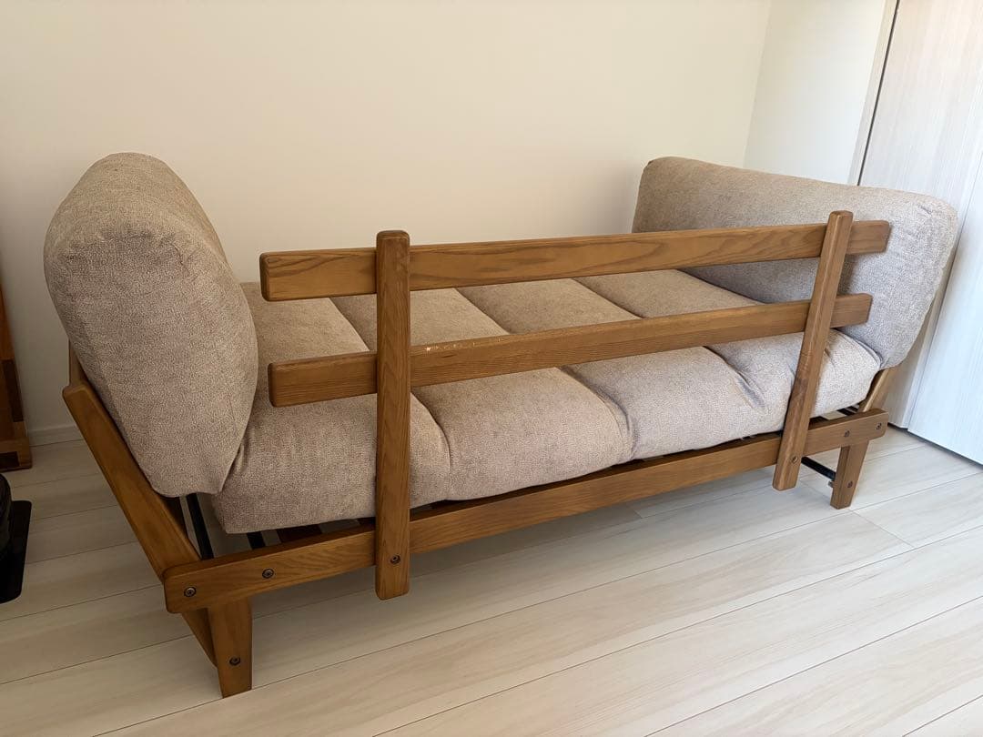 ベージュファブリックソファ 2人掛け