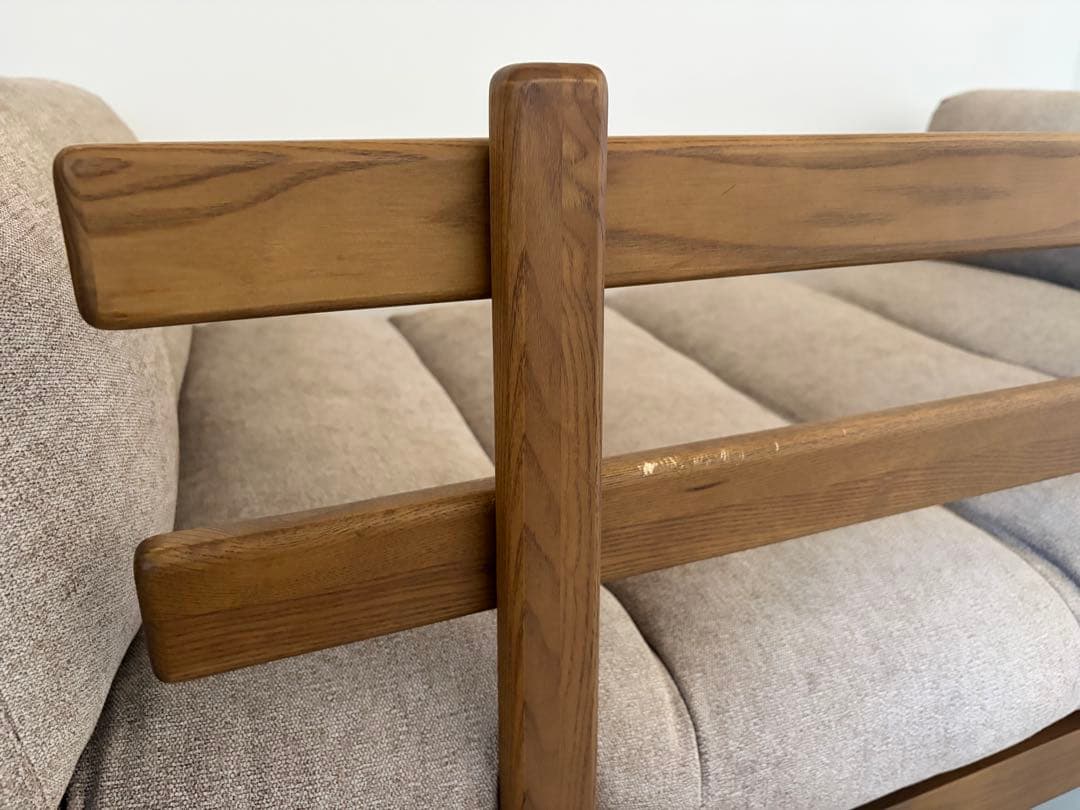 ベージュファブリックソファ 2人掛け