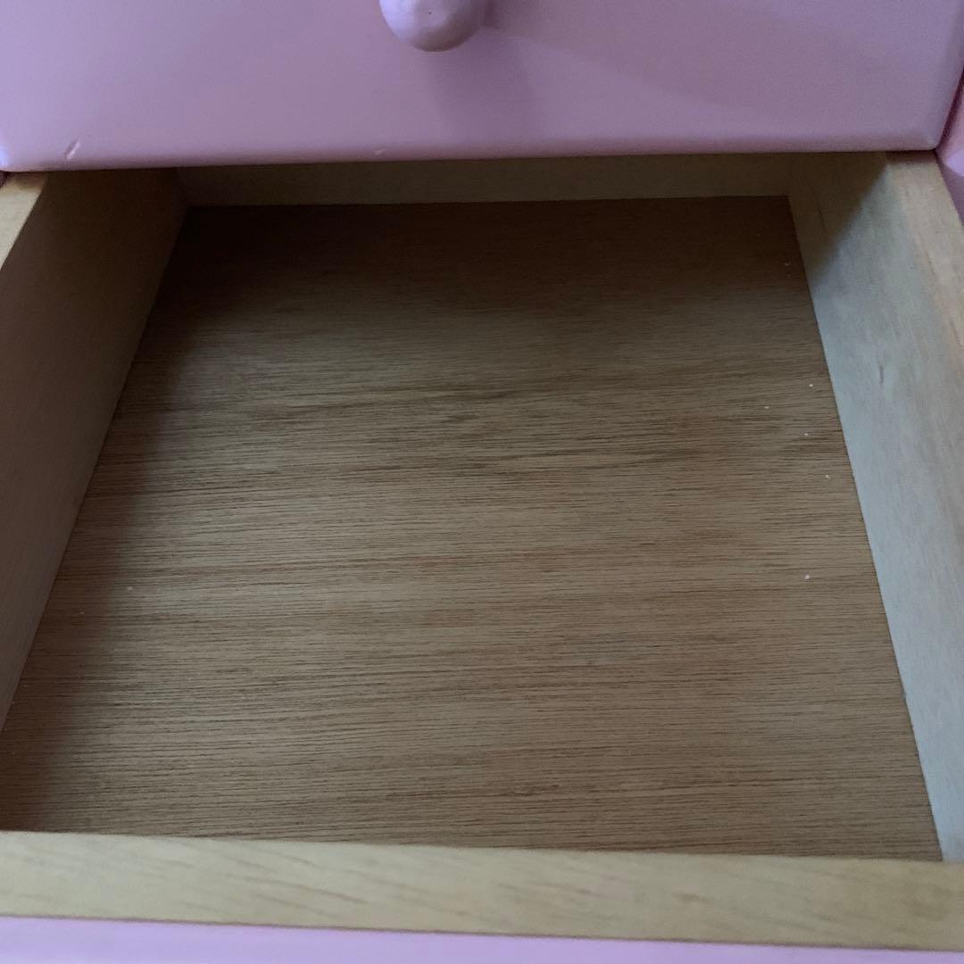 ラタンハートチェスト　ピンク