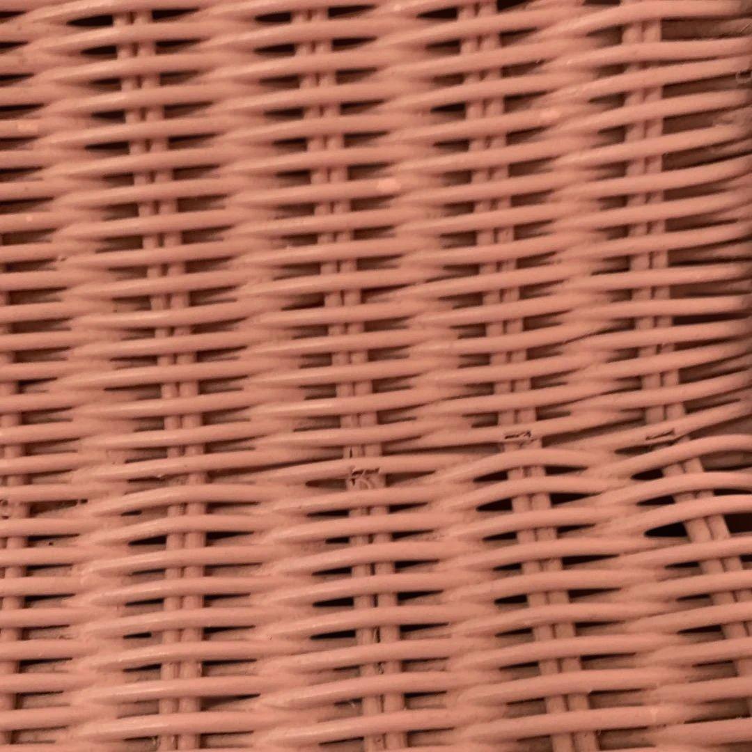 ラタンハートチェスト　ピンク