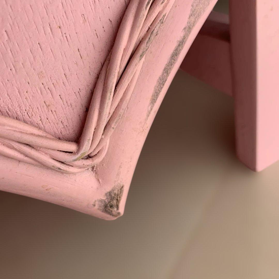 ラタンハートチェスト　ピンク