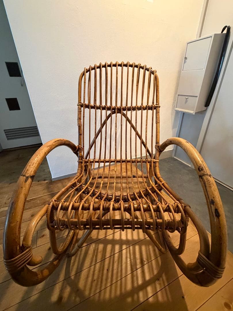 1960s イタリア製 ラタン ロッキングチェア Franco Albini