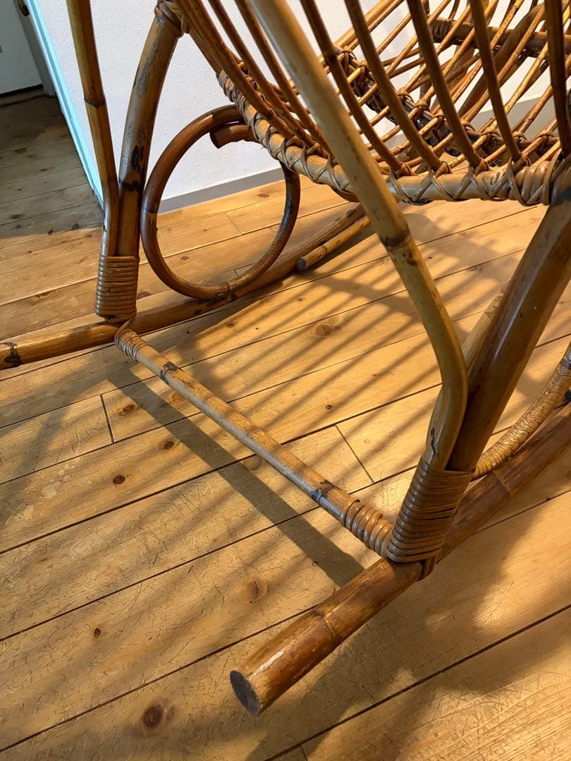 1960s イタリア製 ラタン ロッキングチェア Franco Albini