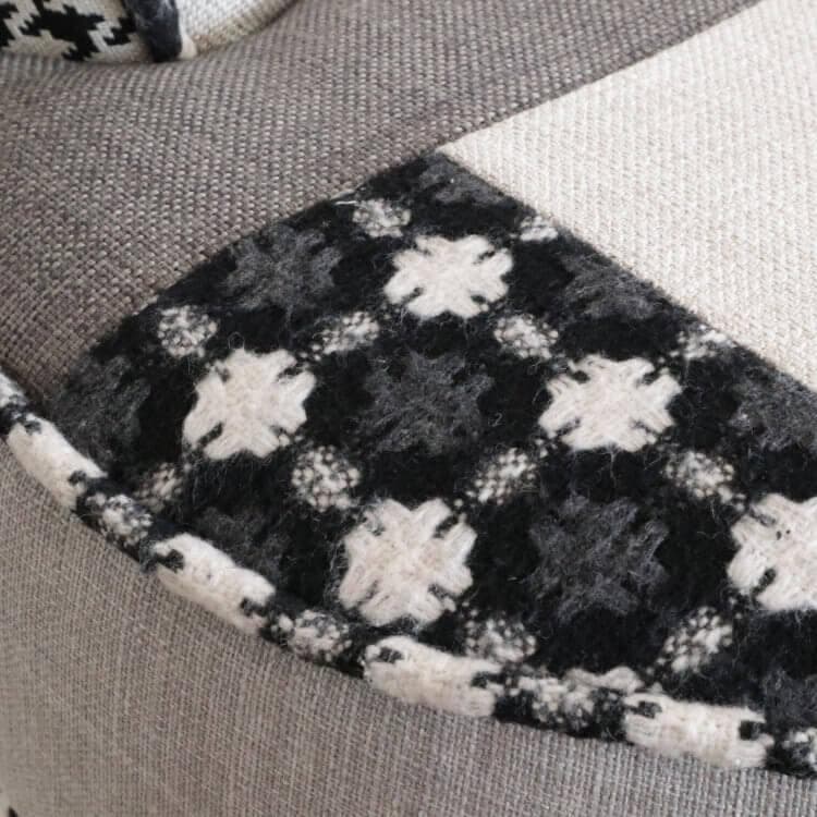 パッチワークチェア チェック柄 ライトグレー