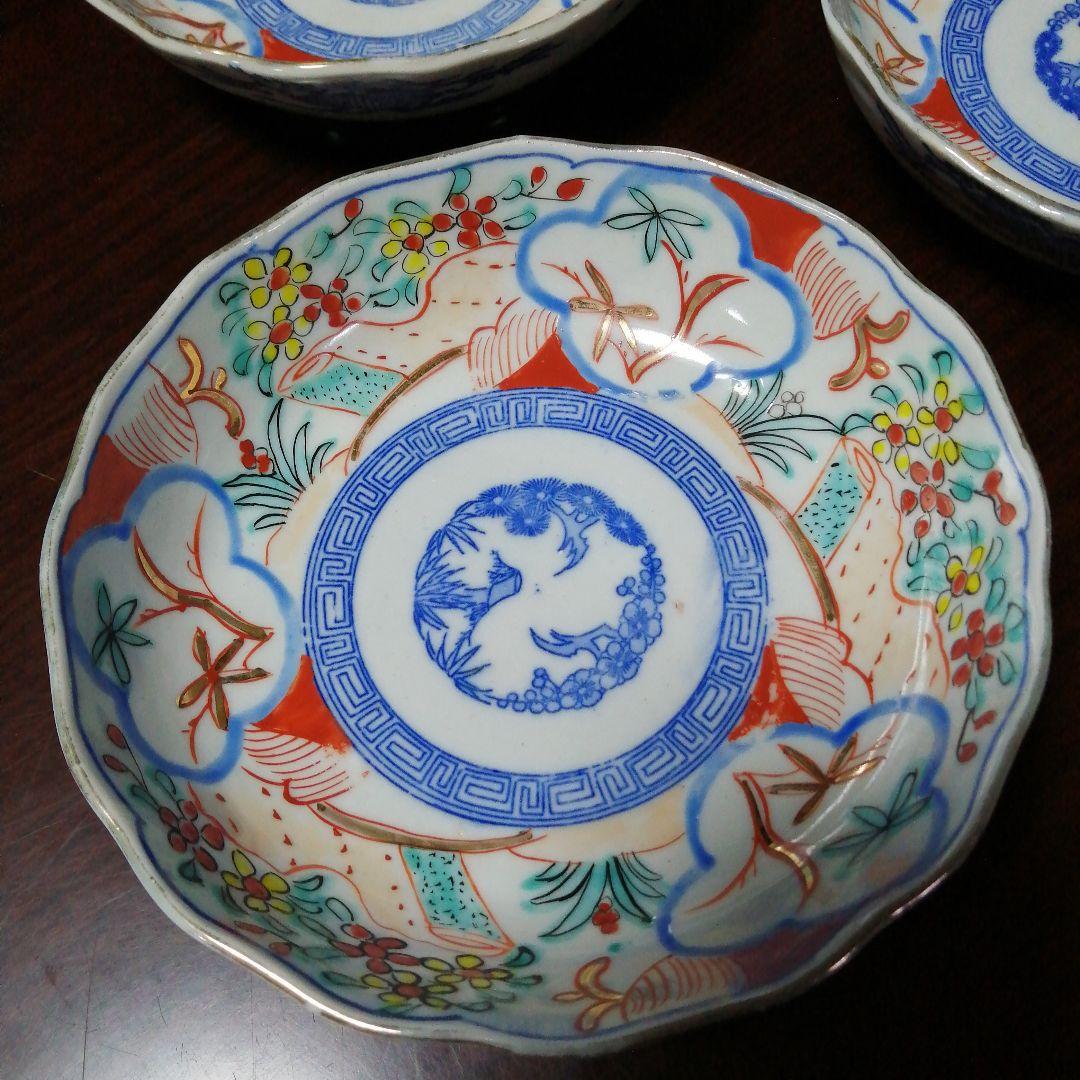 伊万里　錦膾皿　8客　15cm　大正期