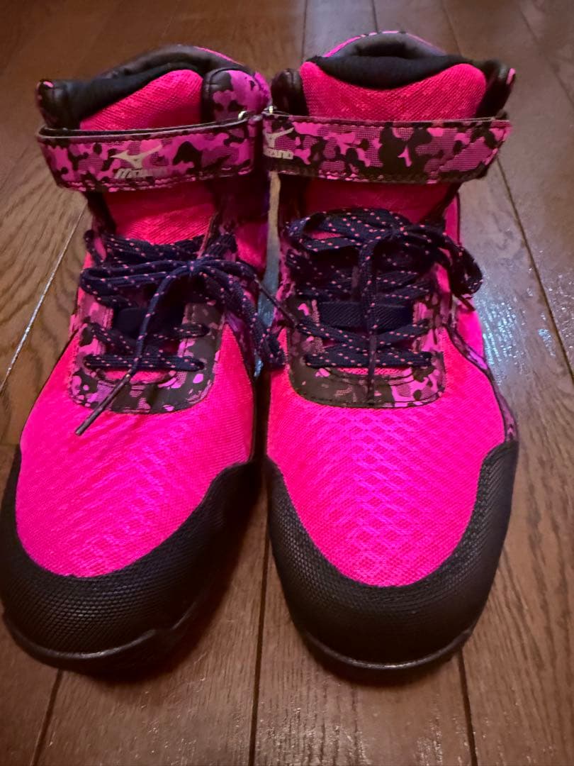再値下げMizuno ピンクカモフラージュ安全靴