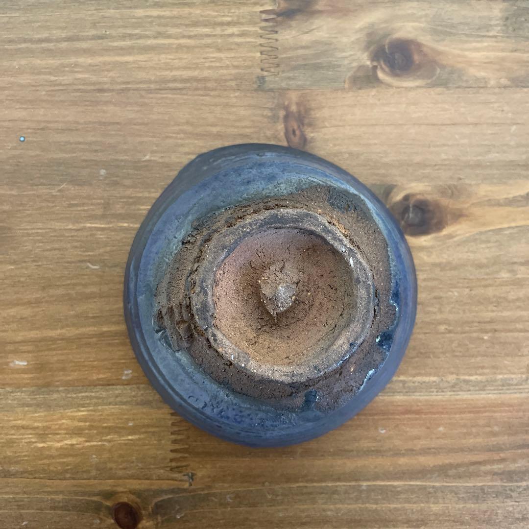 陶器 長春天山 窯変瑠璃茶碗 銘海の原 木箱入り - メルカリ