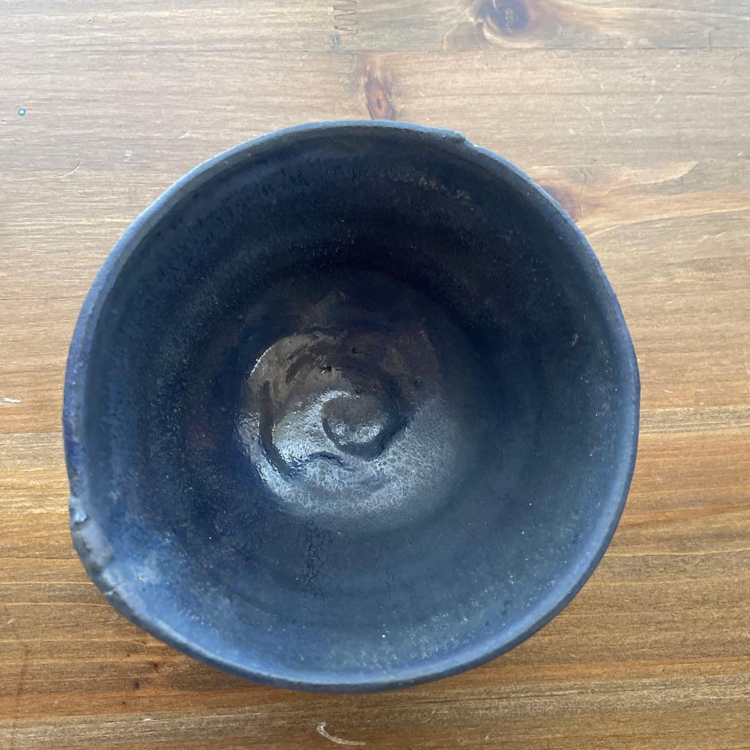 陶器 長春天山 窯変瑠璃茶碗 銘海の原 木箱入り - メルカリ