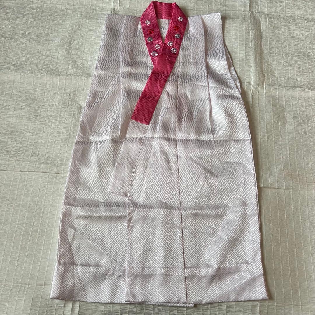 七五三 3歳 子供着物 753 アンティーク着物 被布 女の子 三歳 ピンク 白