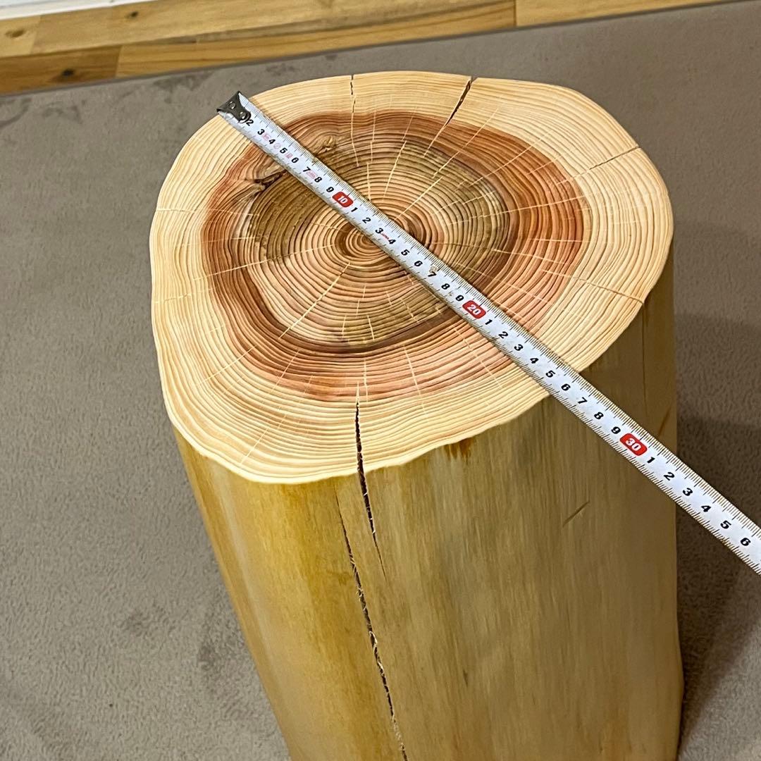 1165 檜　切り株　丸太　スツール　丸太椅子　チェア　サイドテーブル　磨き丸太