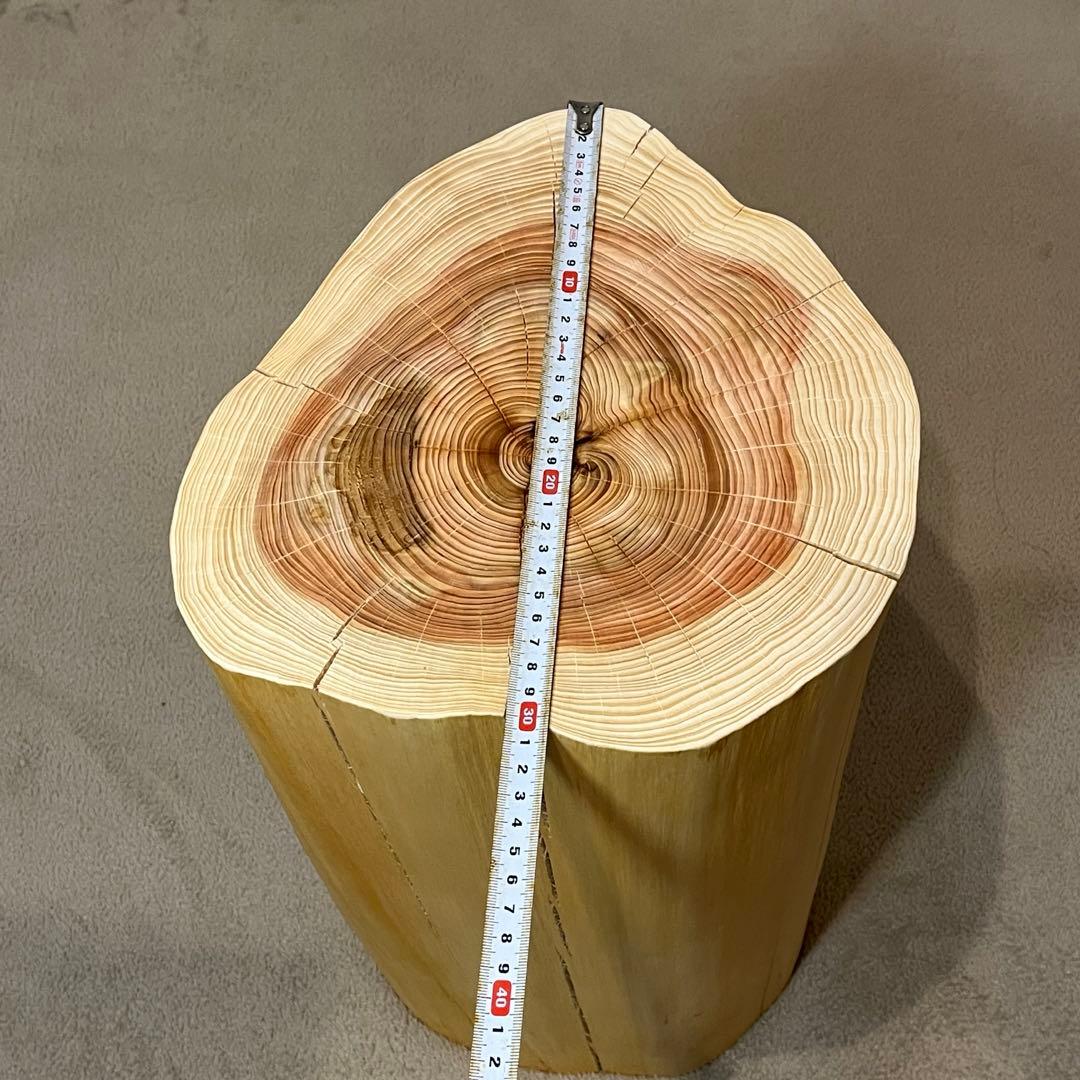 1165 檜　切り株　丸太　スツール　丸太椅子　チェア　サイドテーブル　磨き丸太