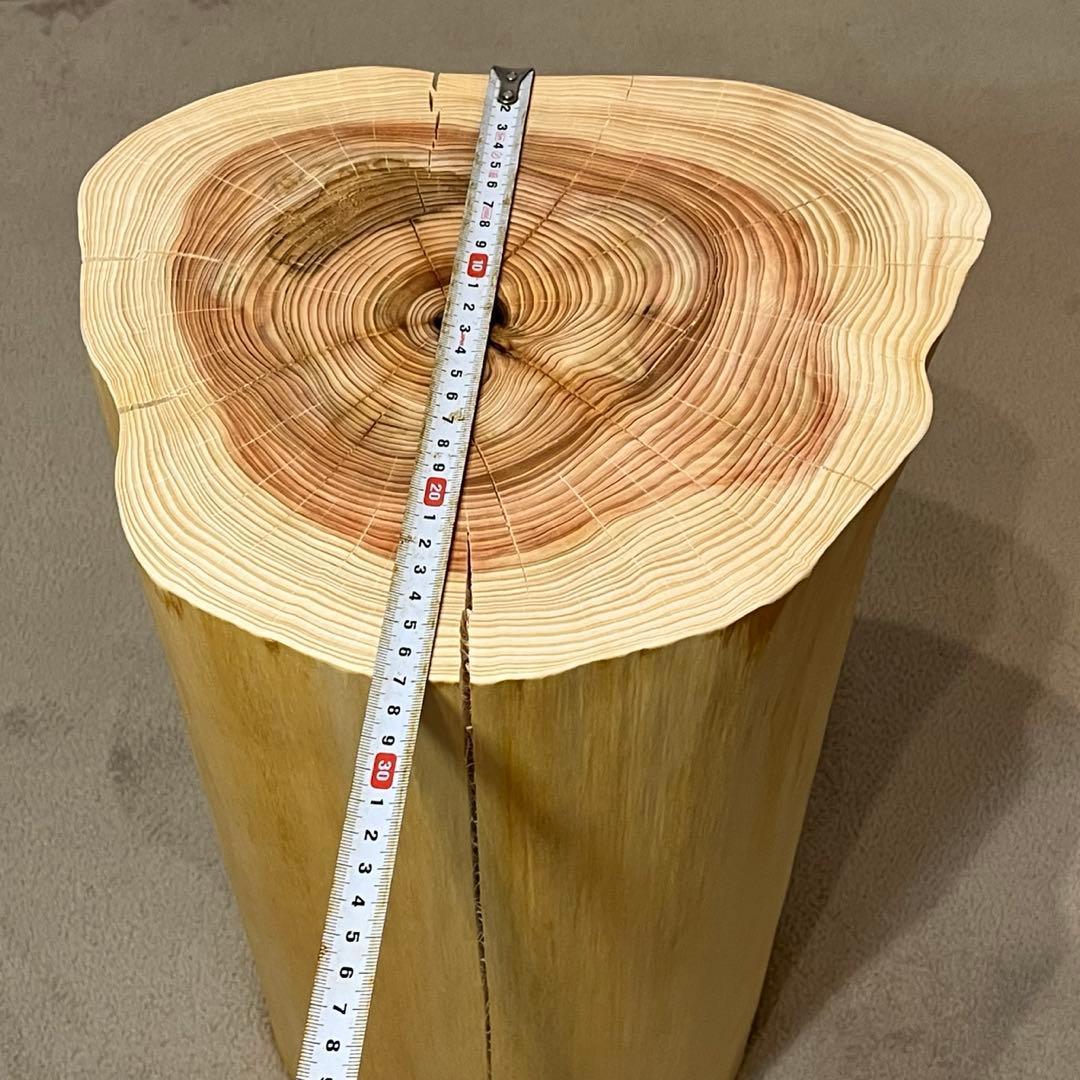 1165 檜　切り株　丸太　スツール　丸太椅子　チェア　サイドテーブル　磨き丸太